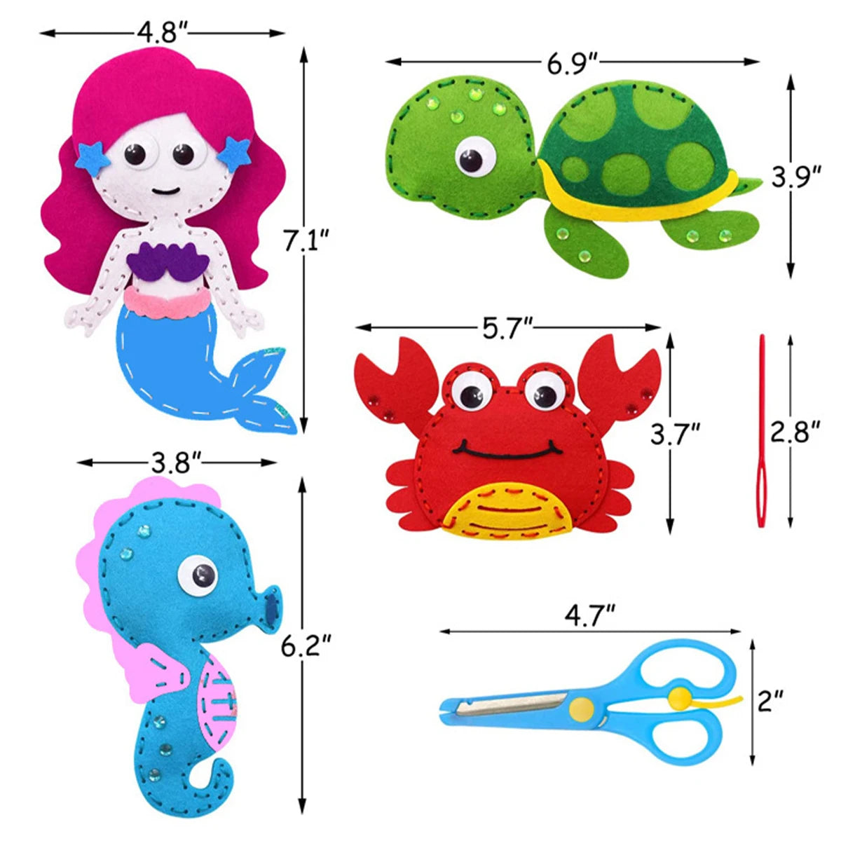 Sea Animals Sewing Kit for Kids Sea Animals Craft Kit Sewing Stuffed