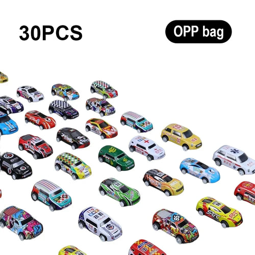 48 Pieces Mini Car Set Inertia Pull Back Cars for Boys Plastic Vehicle