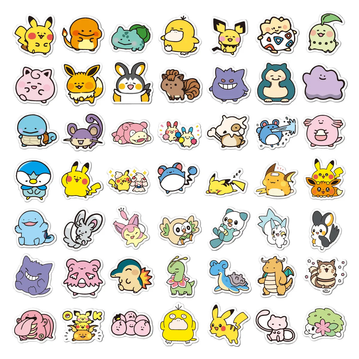 50/100PCS Kawaii Anime Pokemon Stickers Pikachu Decals DIY for Laptop