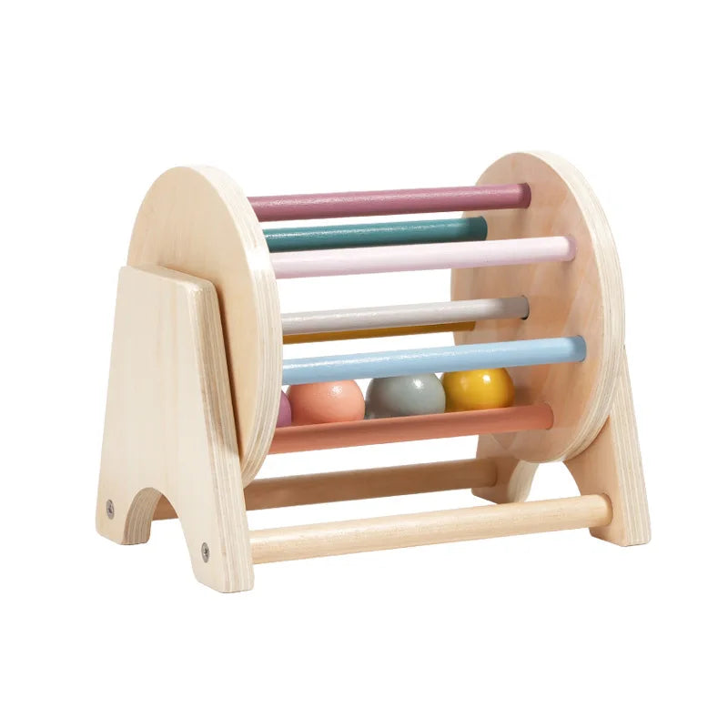 Montessori Wooden Toys Coin Ball Busy Drum Teaching Aid Gifts Color
