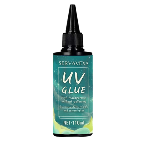 SERVAVEXA UV Resin with Light 110ml, Clear Hard Type UV Glue Bubble