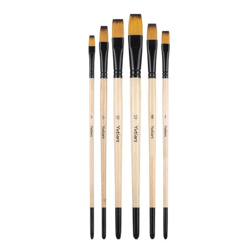 Yutiars Professional Artist Paint Brush Set - 6/24 PCS, Nylon Bristles