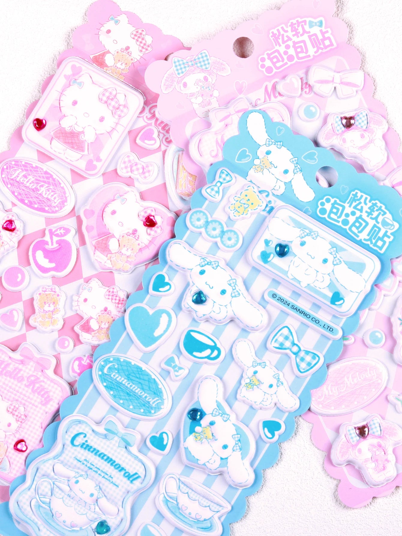 Embossed gemstone stickers Sanrio 3D crystal candy stickers, suitable