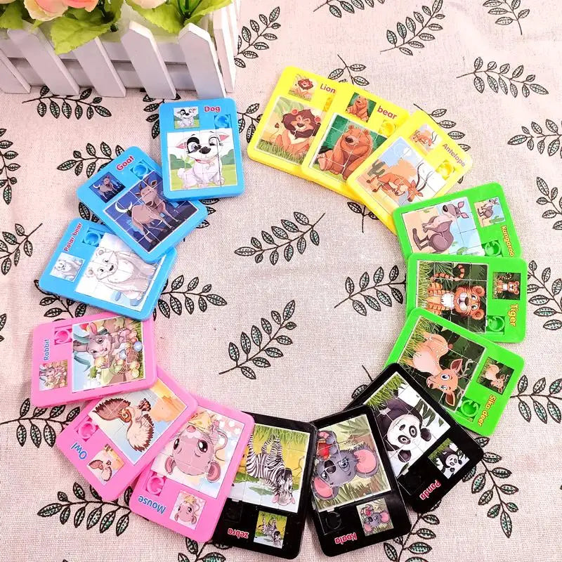6PCS Random Number Puzzle Plastic Moving Sliding Early Education