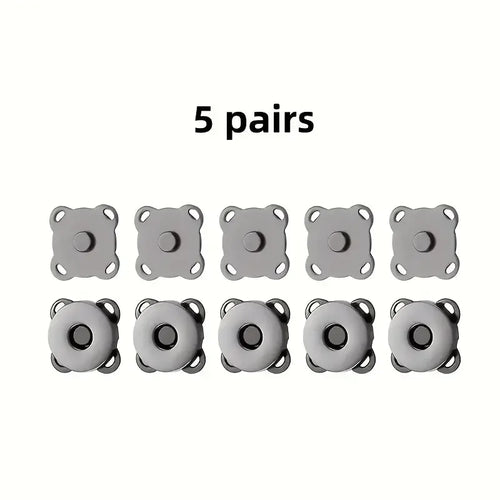 5/8sets Square Magnetic Snap Fasteners Clasps Button Handbag Purse