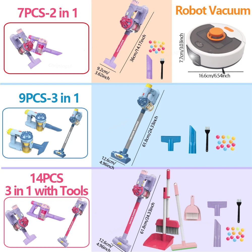 Kids Simulation Electric Vacuum Cleaner Cleaning Set for Toddlers Role