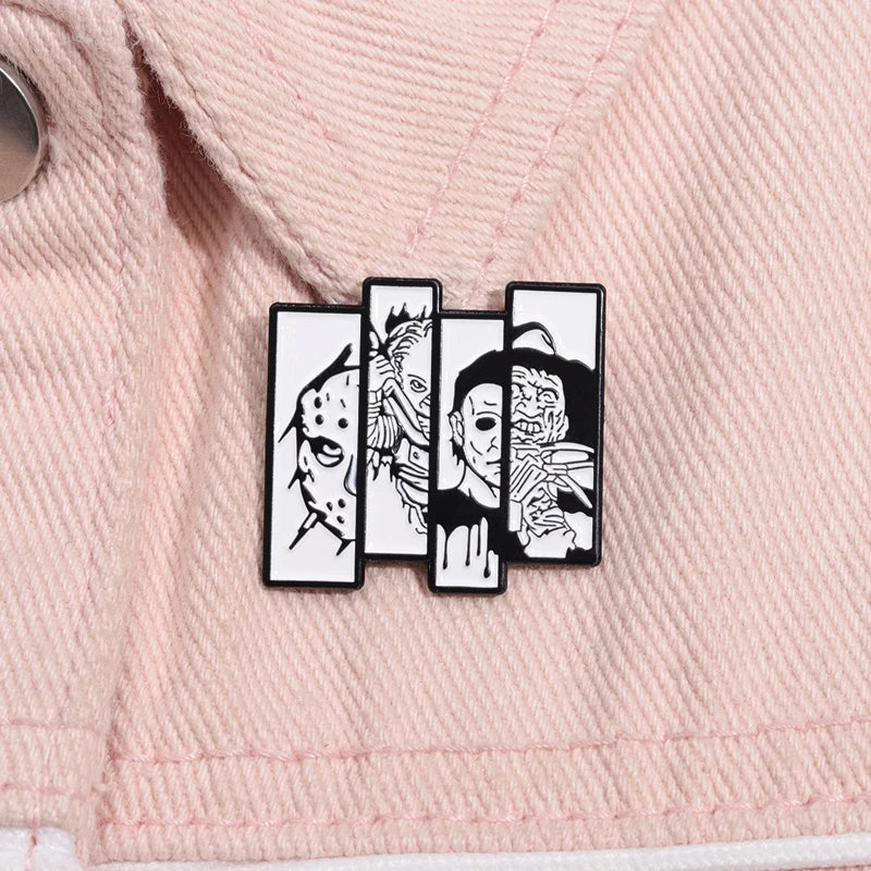 Horror Killer Enamel Pins Custom Horror Faces Movie Anime