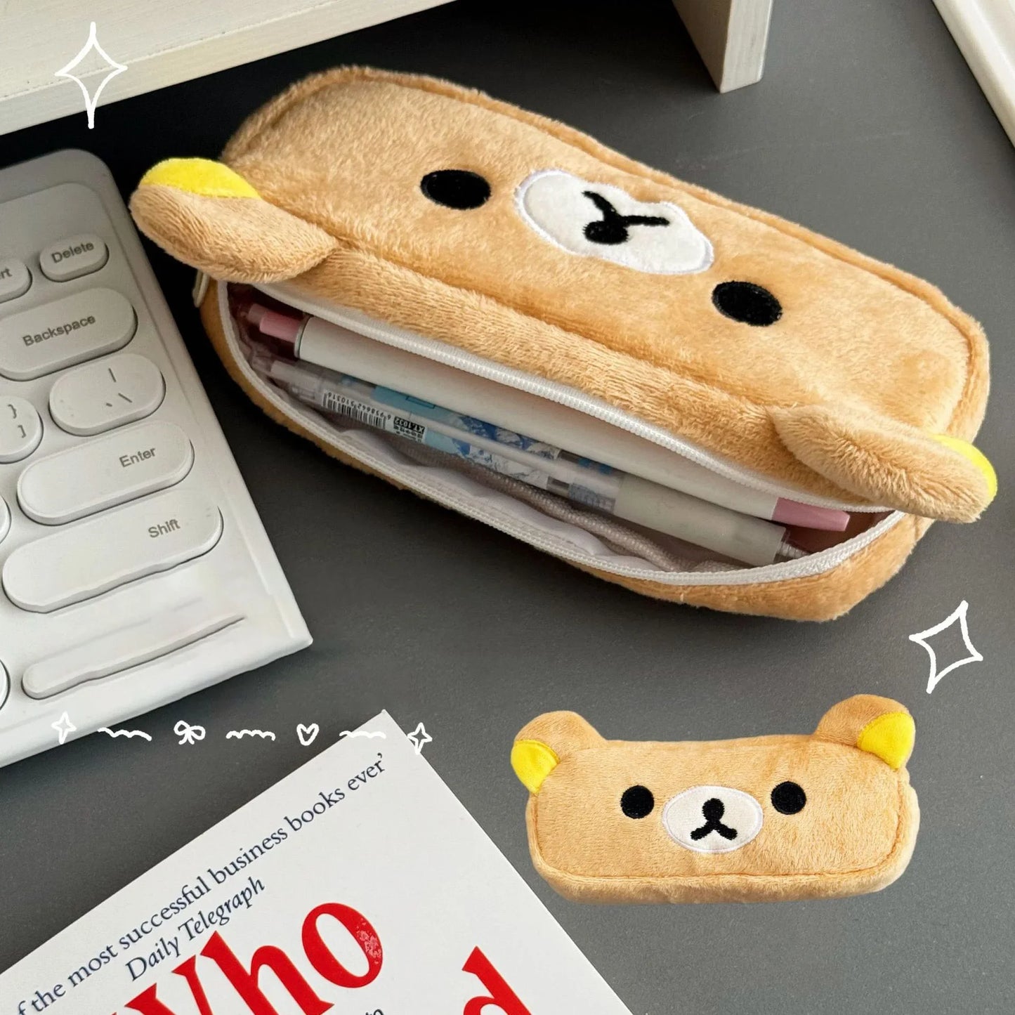 Kawaii Rilakkuma Pencil Cases For Kids Girls Cute Cartoon Bear Pencil