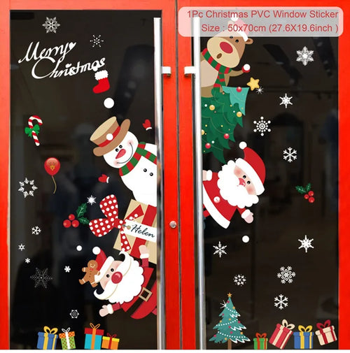 Christmas Window Sticker Merry Christmas Decorations For Home 2023