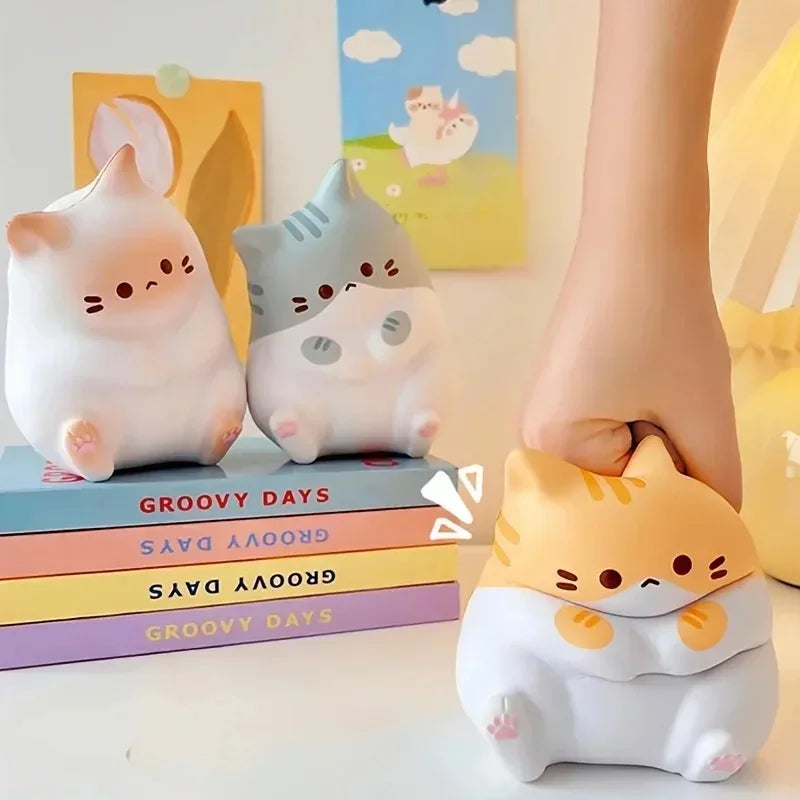 1Pc Adorable Cartoon Cat Squeeze Toys for Kids Adult Soft Pinch PU