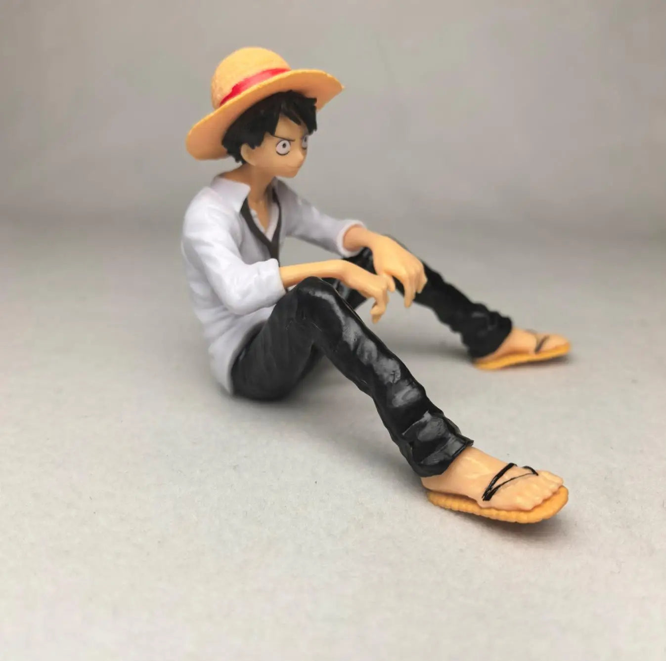 One Piece Anime Figure Toys Luffy Sitting Position Action PVC Figurine