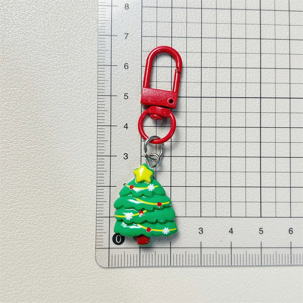 10-30Pcs Cute Cartoon Elk Santa Keychain, Christmas Party Birthday