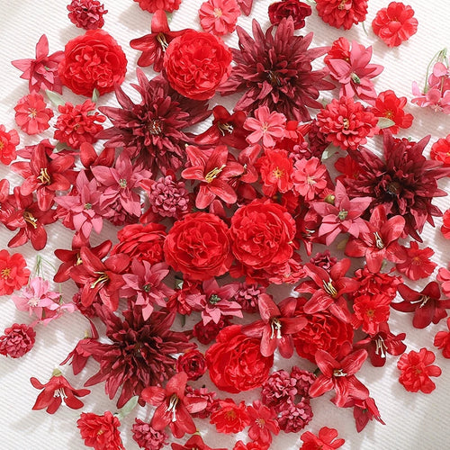 3-10cm Artificial Flower Head Mini Silk Artificial Rose Peony Daisy