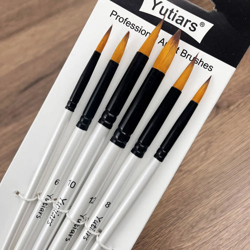Yutiars Professional Artist Paint Brush Set - 6 PCS, Nylon Bristles