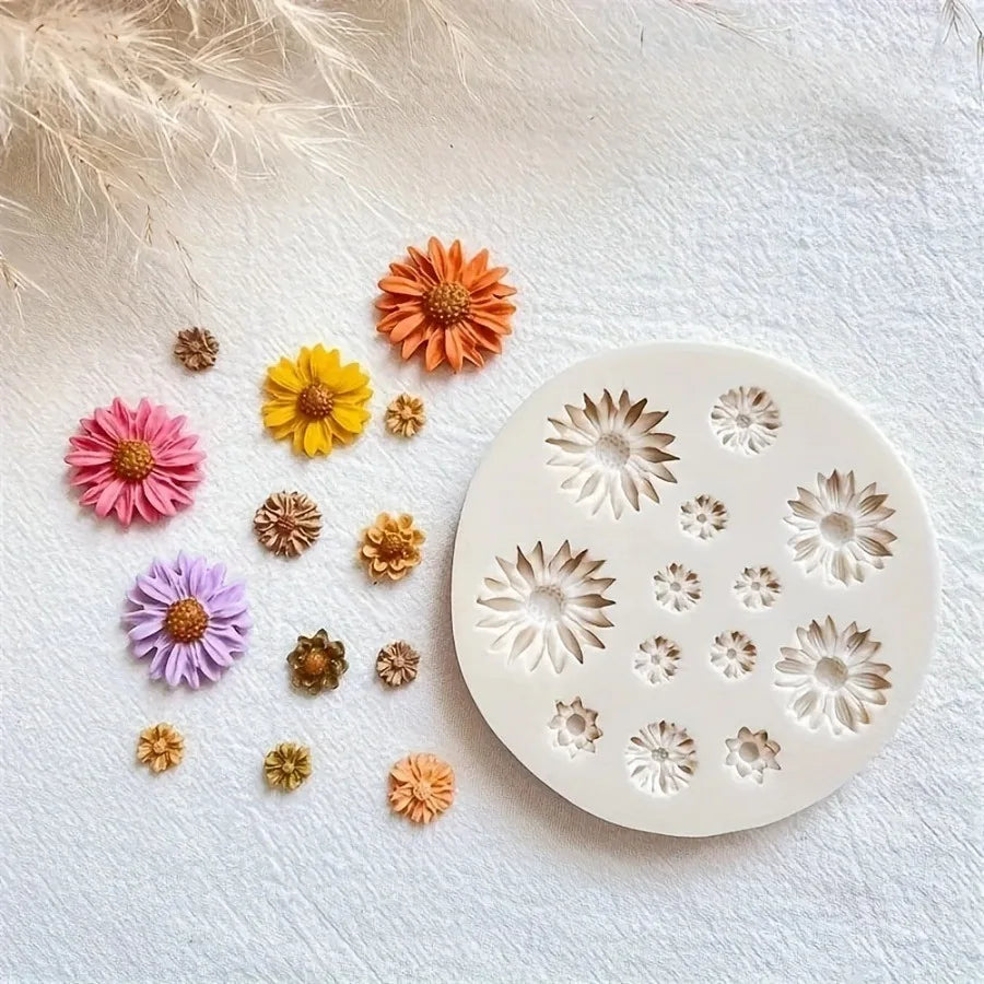 1pc Flower Silicone Mould Bouquet Polymer Clay Flower Casting Mold For