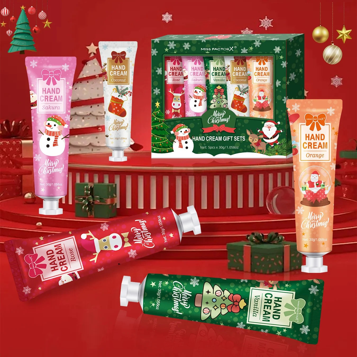 Christmas gift 5/box hand cream set, cream texture, hand cream travel