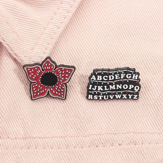 Sci-fi Horror American TV Series Enamel Pin Red Cannibal Flowers
