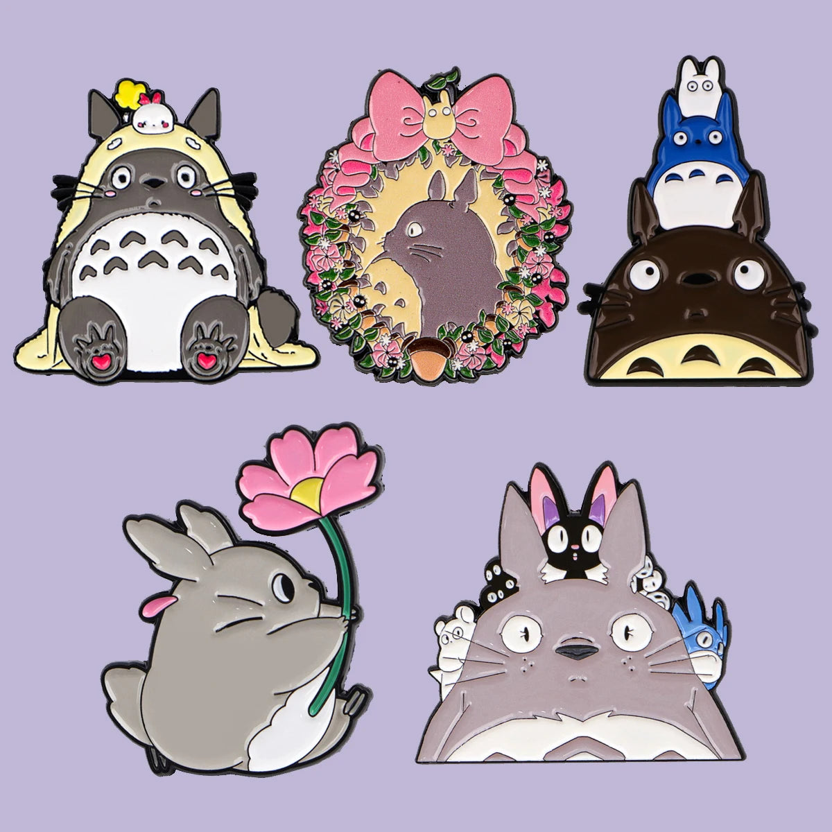 Mix 5pcs/set Grey Genie Enamel Pin Lovely Brooches For Lapel Pins