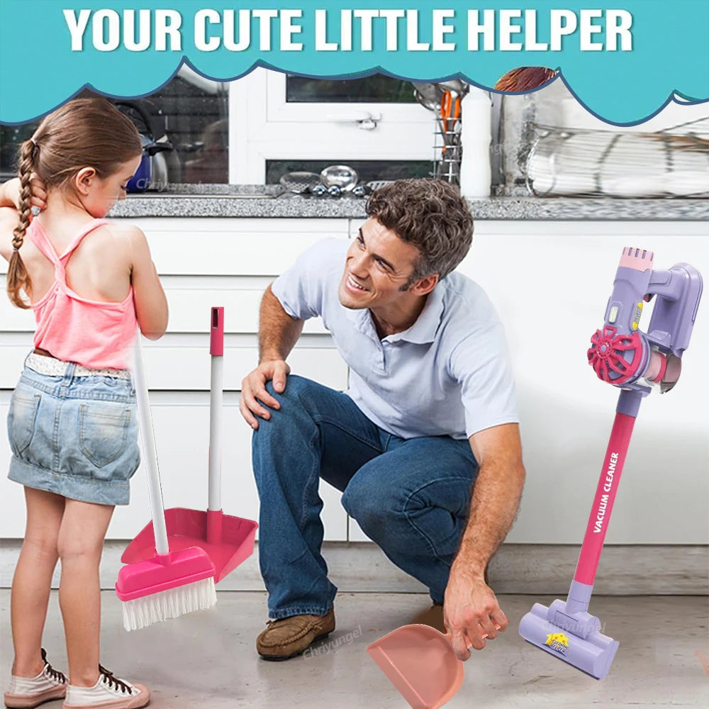 Kids Simulation Electric Vacuum Cleaner Cleaning Set for Toddlers Role