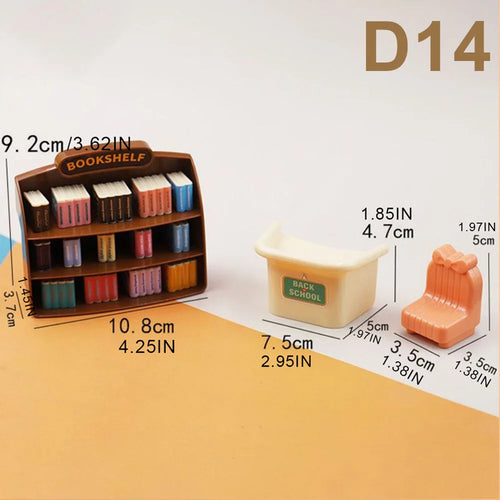 1:12 Miniature Furniture Forest Family Kitchen Toy Dining Table