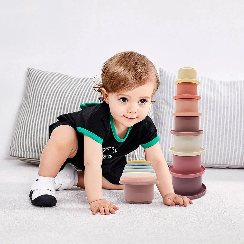 Baby Montessori Cup Stacking Toys Beach Pool Bathtub Educational Toys