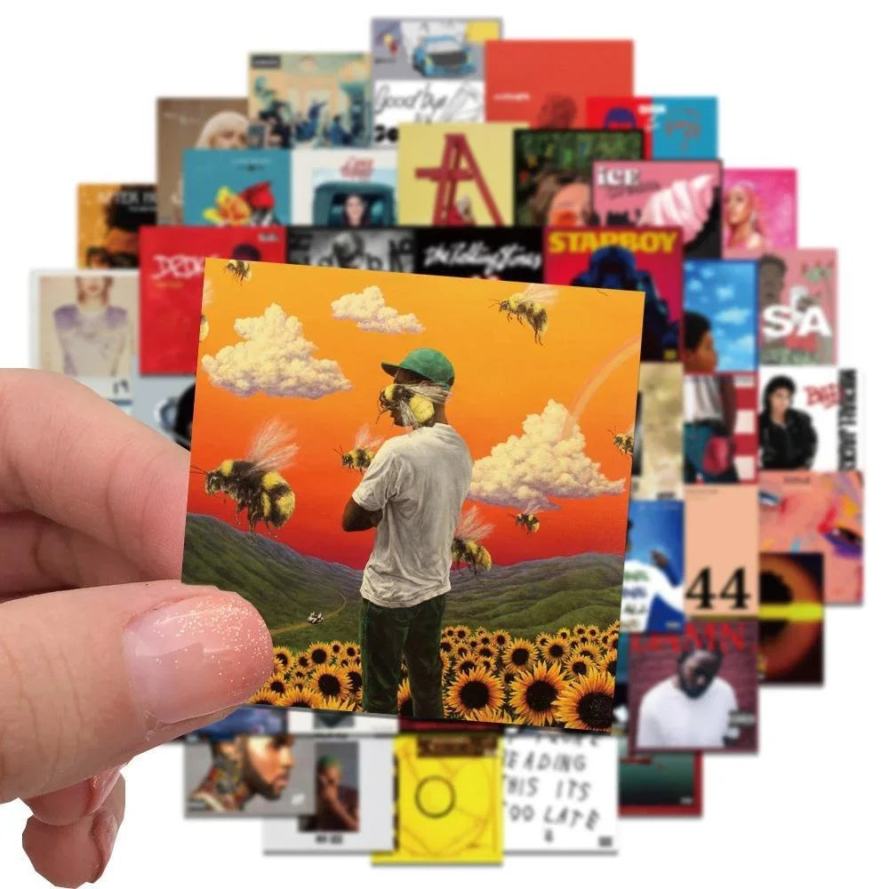 55PCS Artist Singers Album Cover Stickers For Luggage Phone Case