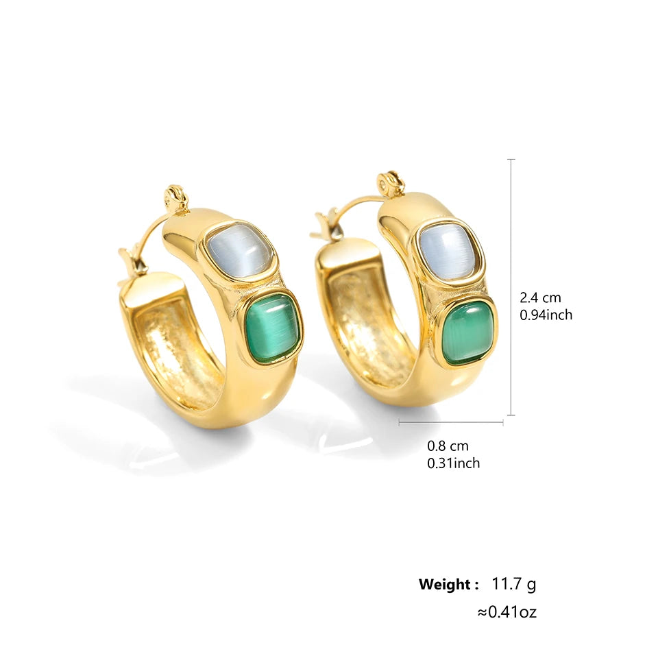 ZAKOL Gold Color Plated Stainless Steel Hoop Earrings for Women