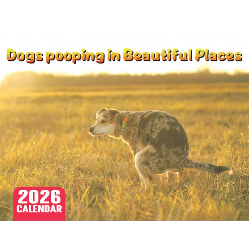 2026 Pooping Dog Calendar-Year Monthly Planner & Agenda Schedule