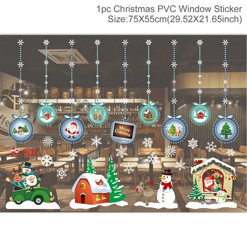Christmas Window Sticker Merry Christmas Decorations For Home 2023