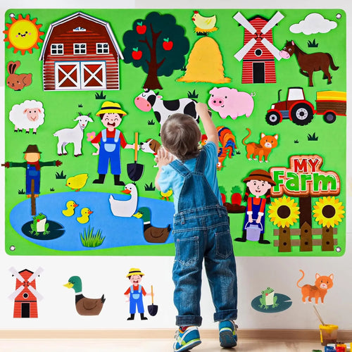 Farm Animals Felt Story Board Set Storytelling Early Learning