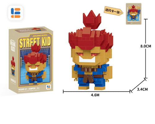 Anime Street Fighter Fighting Game Action Building Blocks KenMasters