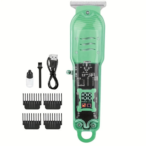 Transparent Body Electric Hair Clipper Professional Trimmer USB