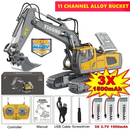 4WD Remote Control Excavator 4x4 Alloy Dump Truck Bulldozer Radio