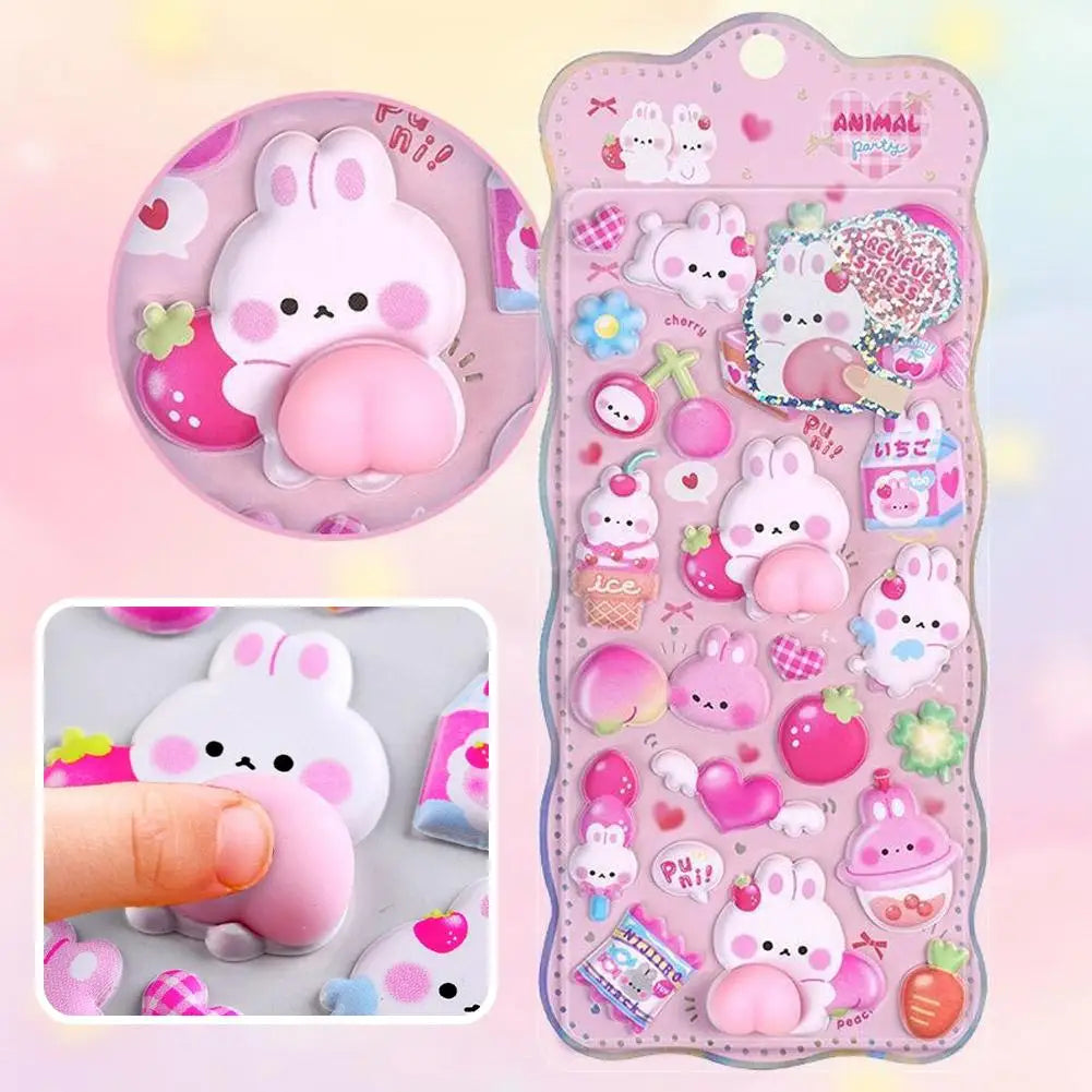 Kawaii Cartoon Soft Cute Little Rabbit 3D Pinching Relaxing Butt