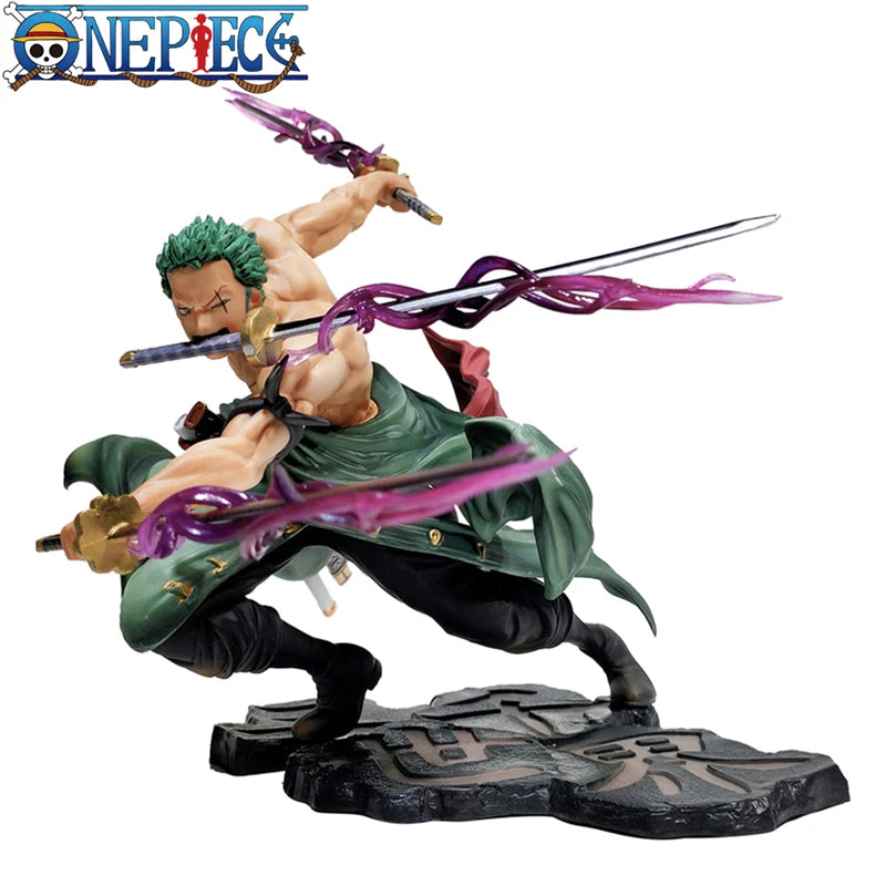 One Piece 10CM Figure Toys Anime GK Roronoa Zoro Three-blade