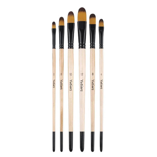 Yutiars Professional Artist Paint Brush Set - 6/24 PCS, Nylon Bristles