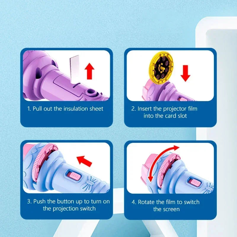Flashlight Projector Torch Lamp Toy Cute Cartoon Creativity Toy Torch