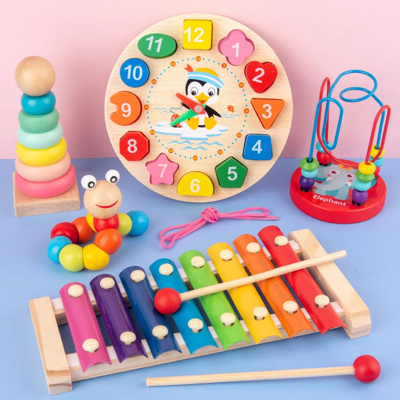 Montessori Baby Toys Kids 3D Wooden Puzzles Early Learning Baby Games