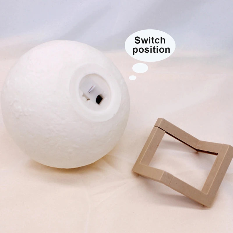 Moon Lamp LED Night Light Battery Powered With Stand Starry Lamp For