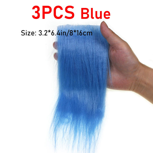3PCS Fly Tying Artificial Synthetic Fluffy Fiber Long Hairy Craft Fur