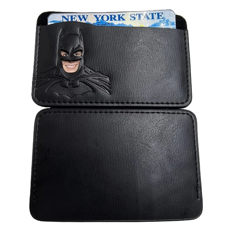 1pcs Leather Bat ID Card Holder Case Wallet Personalized SuperHero
