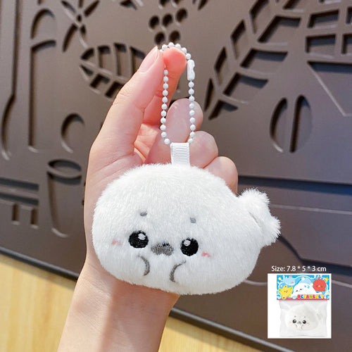 Baby seal plush toy bag pendant, cartoonish and cute plush doll