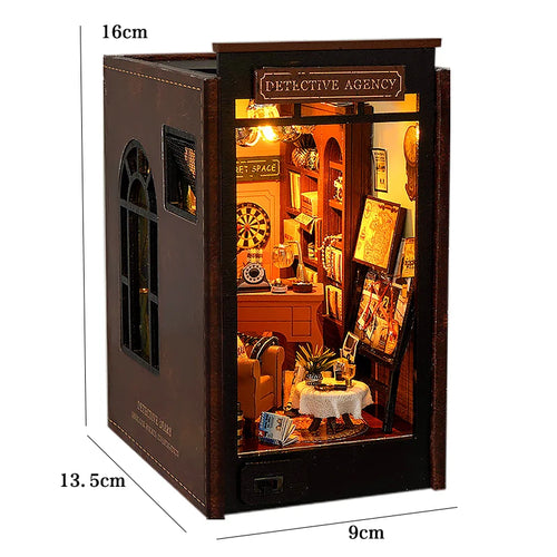 DIY Book Nook Shelf Insert Kit 3D Wooden Puzzle Doll House Assembly