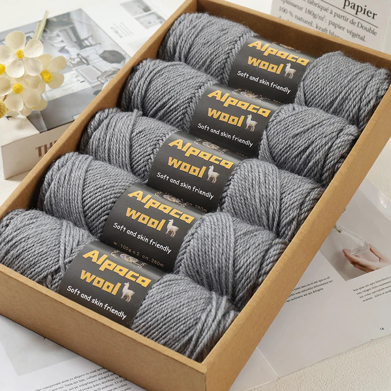 500g Alpaca Wool 245 Chunky Knitting Yarn Multi-Color Autumn and