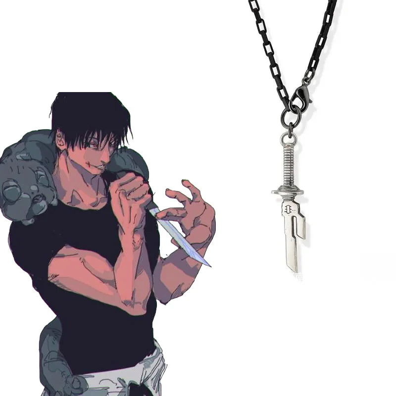 Anime Jujutsu Kaisen Fushiguro Toji Cosplay Necklace Unisex Sword