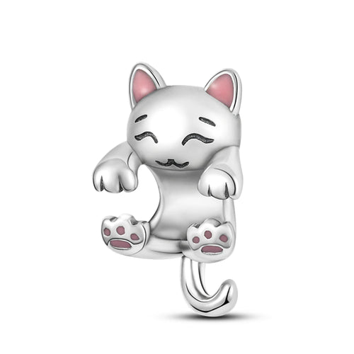 Fit Original 925 Sterling Silver Charms Beads Cute Cat Avocado Purple