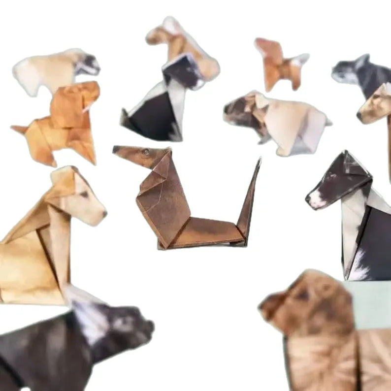 DIY Origami Paper Cats Dogs Dinosaurs Kit 50Pcs Fold Your Own Animal