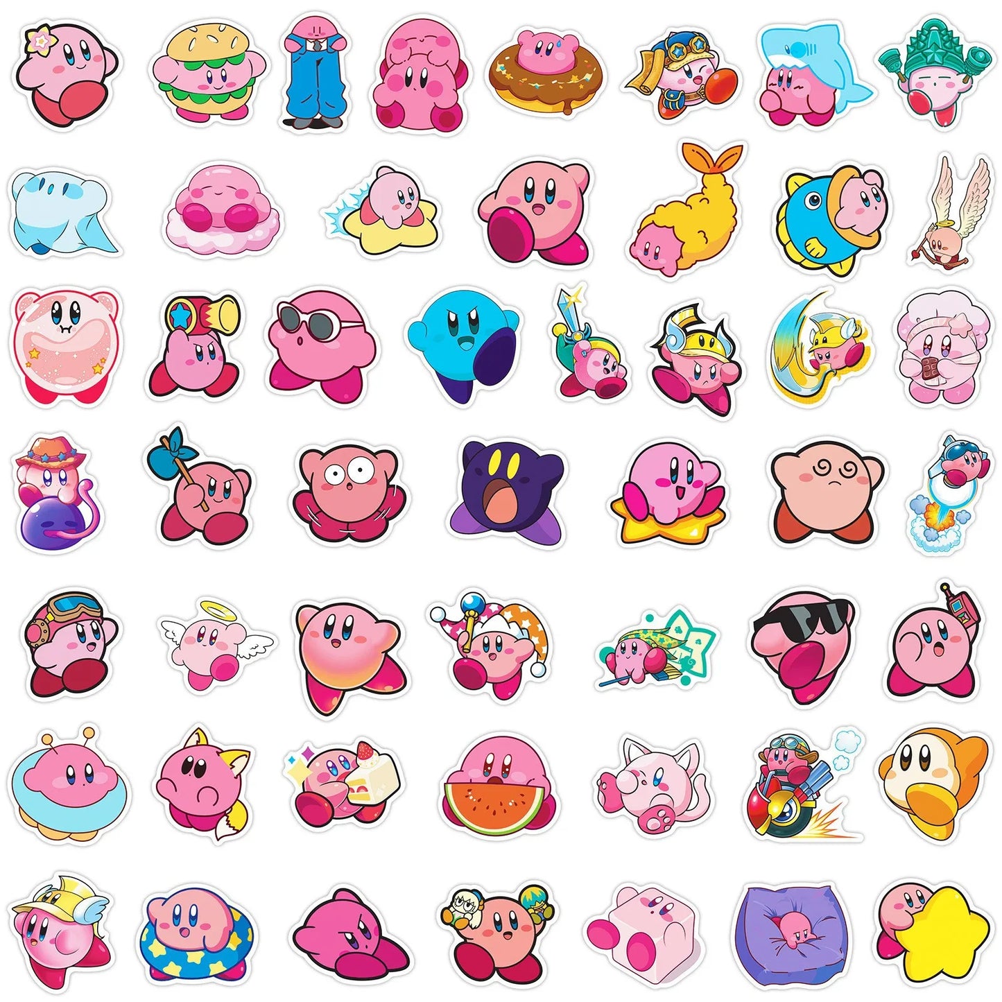 50PCS Game Kawaii Kirby Stickers Decals Classic Toys DIY Phone Luggage