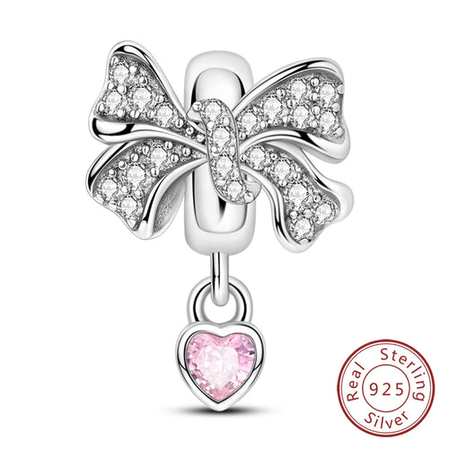 Fit Original Charms Beads 925 Sterling Silver Clip Charms Zircon