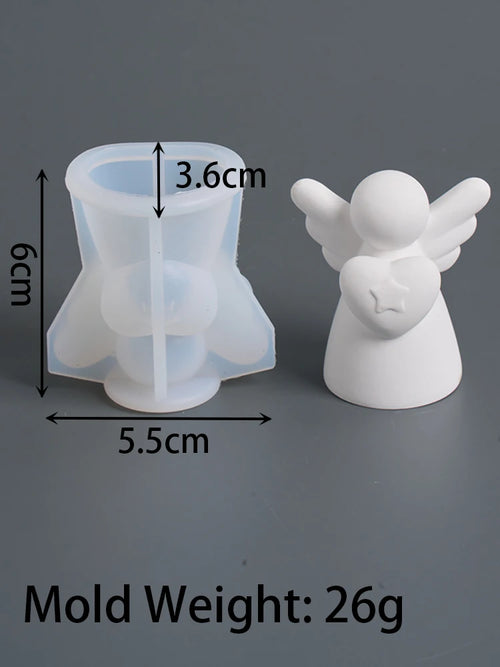 Heart Wings Angel Silicone Scented Candle Mold DIY Girl Sculpture